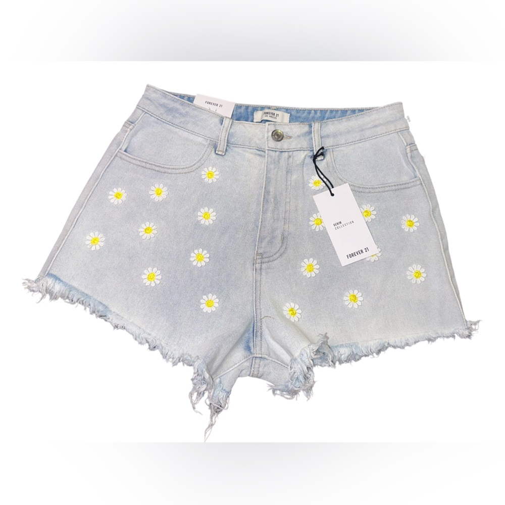 Forever 21 Women Light Blue Denim Shorts Size 28 NWT